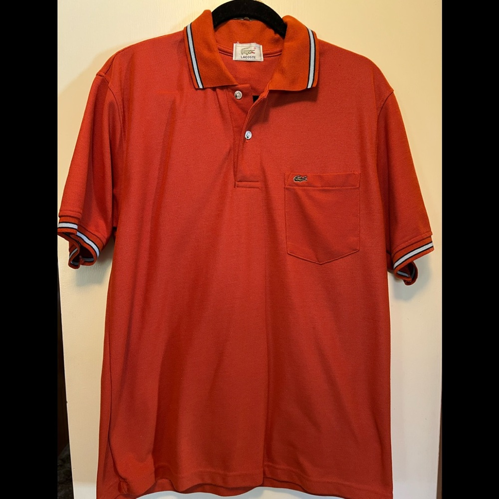 Vintage Lacoste Two Button Polo Burnt Orange